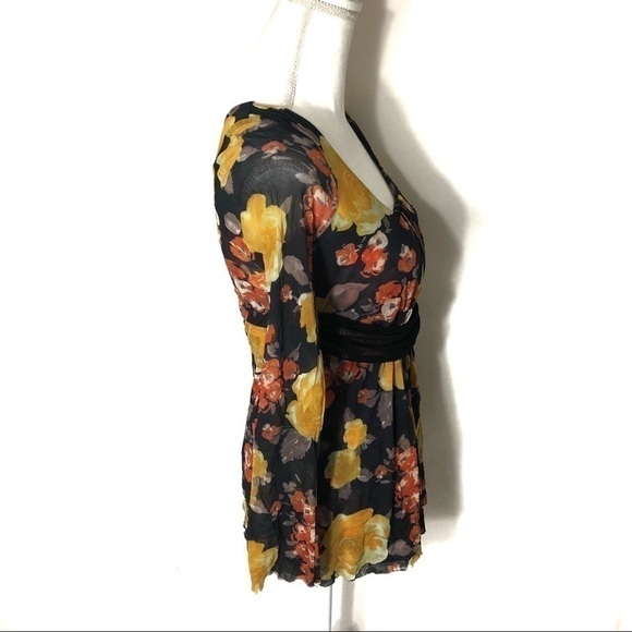 Daisy & Clover Floral Fit & Flare Top Medium Women - Picture 2 of 7